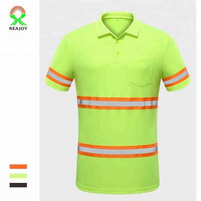 Summer custom logo breathable quick-dry high visible polo shirt,safety men polo shirt with pocket from China manufacture