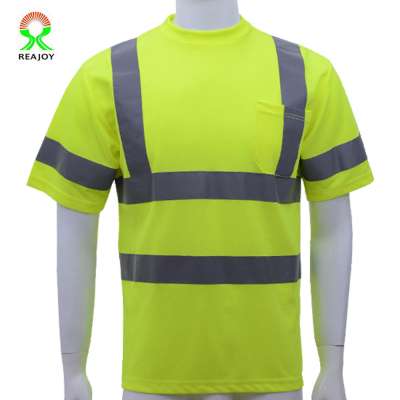 Reajoy 100% polyester mesh dri fit t shirts for marathon running safety t shirts